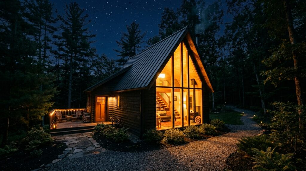 a frame cottage at night 202606141139