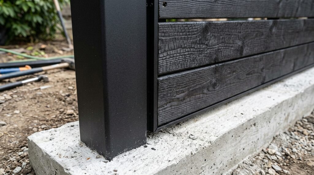 aluminum posts holding timber pa… 202606120445