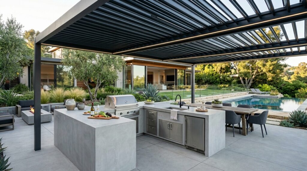 backyard patio with outdoor kitchen 202606181034