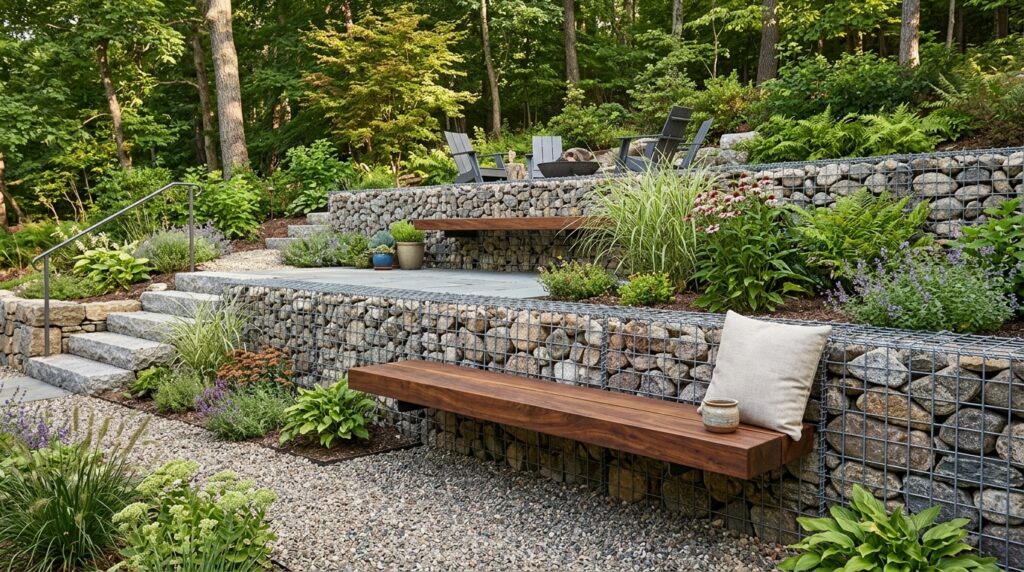 backyard terrace with gabion walls 202606121124