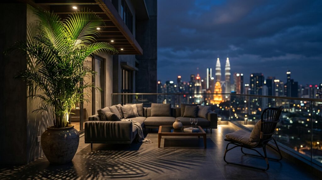 balcony lounge with palm fronds 202606072035