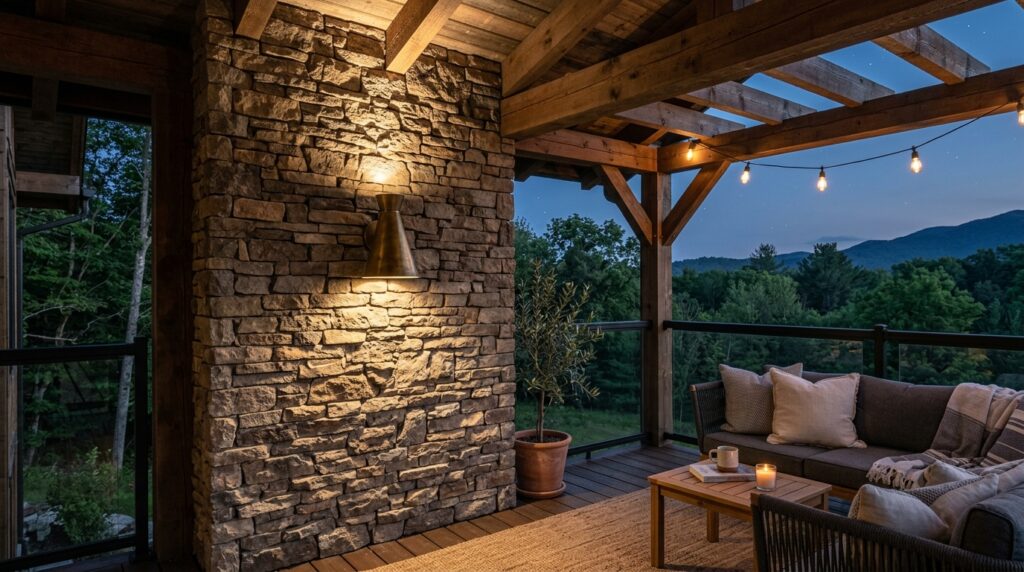 balcony with stone accent wall 202606101131