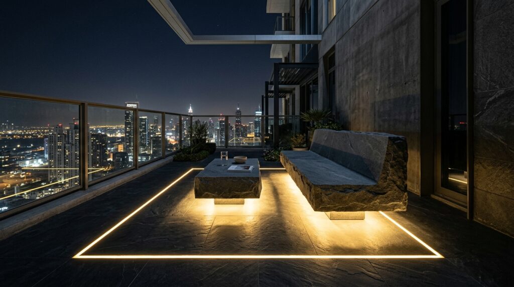 balcony with stone furniture 202606072036