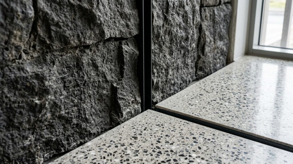 Luxury Subterranean Wine Caves and Private Tasting Vaults basalt rock wall terrazzo floor 202606072220