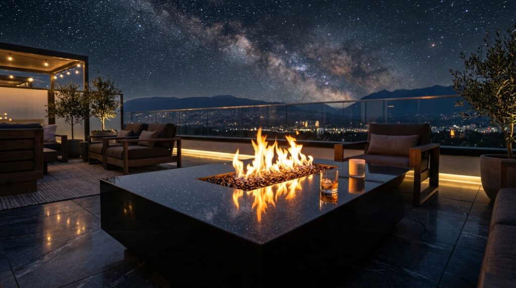 black granite fire table reflect… 202606062007