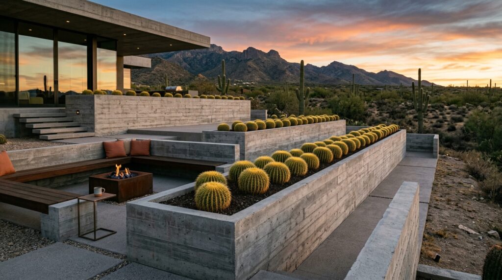 brutalist desert patio concrete … 202606081059