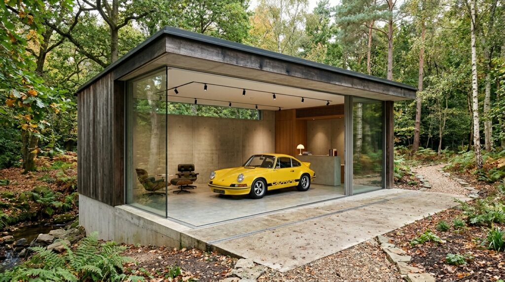 car showroom with vintage porsche 202606131723