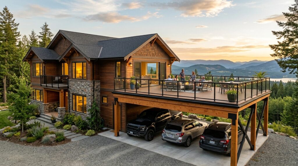 High-Clearance RV and SUV Carport Designs with Premium Aesthetics carport acts as viewing deck 202606152212