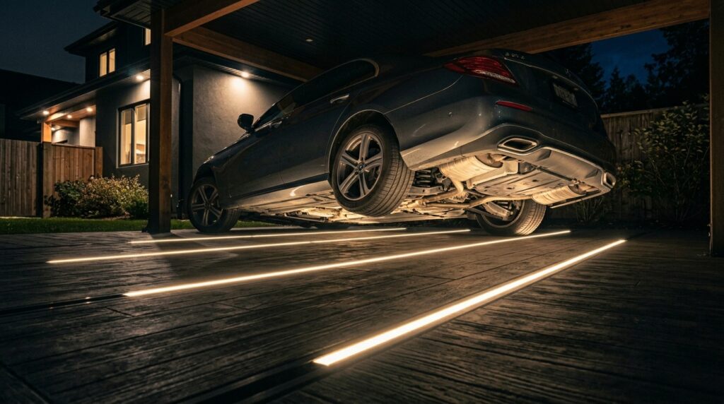 carport floor with glowing led 202606042144
