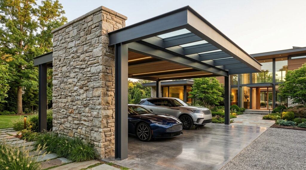 carport pavilion stone metal frames 202606081733