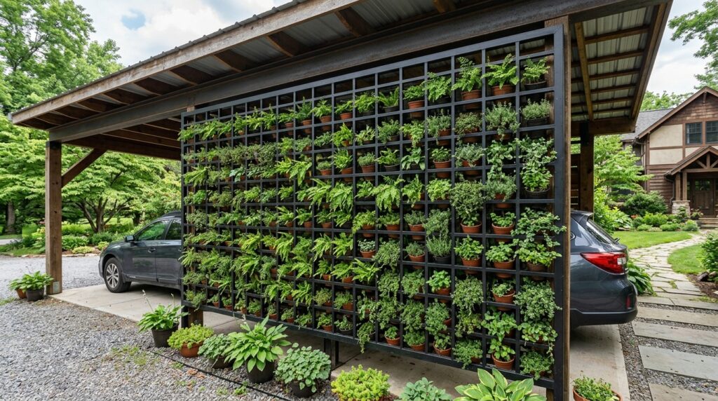 Smart Carport Outdoor Ideas That Will Instantly Upgrade Your Home carport wall with ferns 202606061803