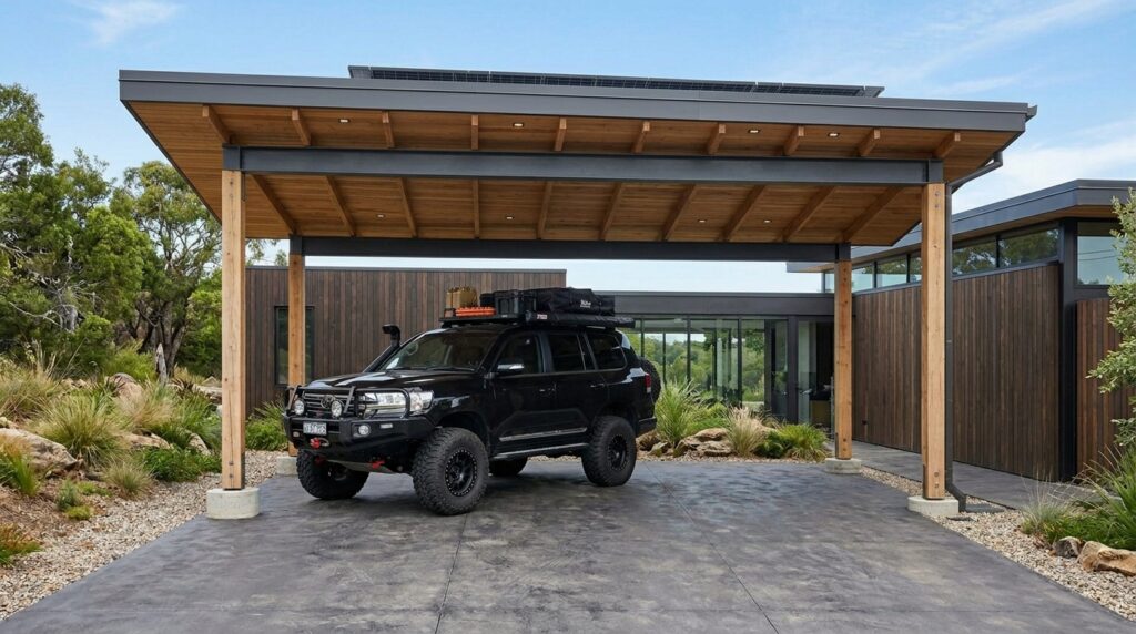 High-Clearance RV and SUV Carport Designs with Premium Aesthetics carport with angled roof 202606152208