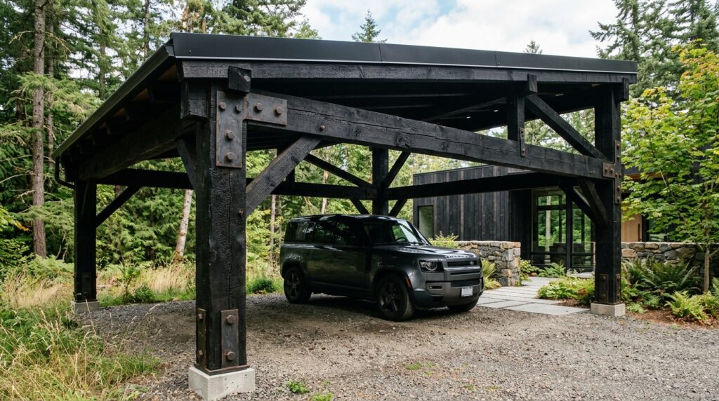 carport with charred cedar beams 202606151859