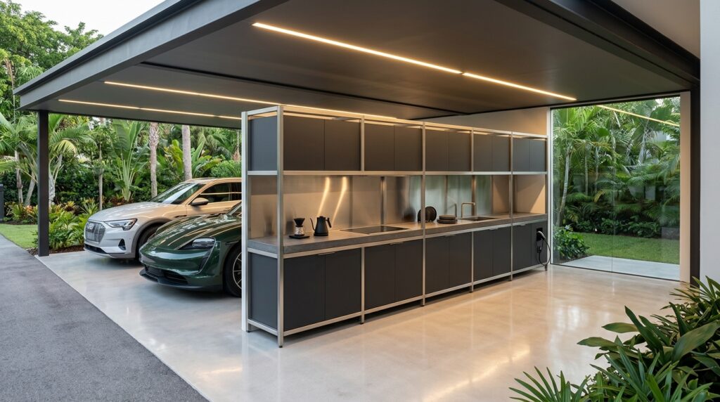 carport with kitchenette and car 202606152134
