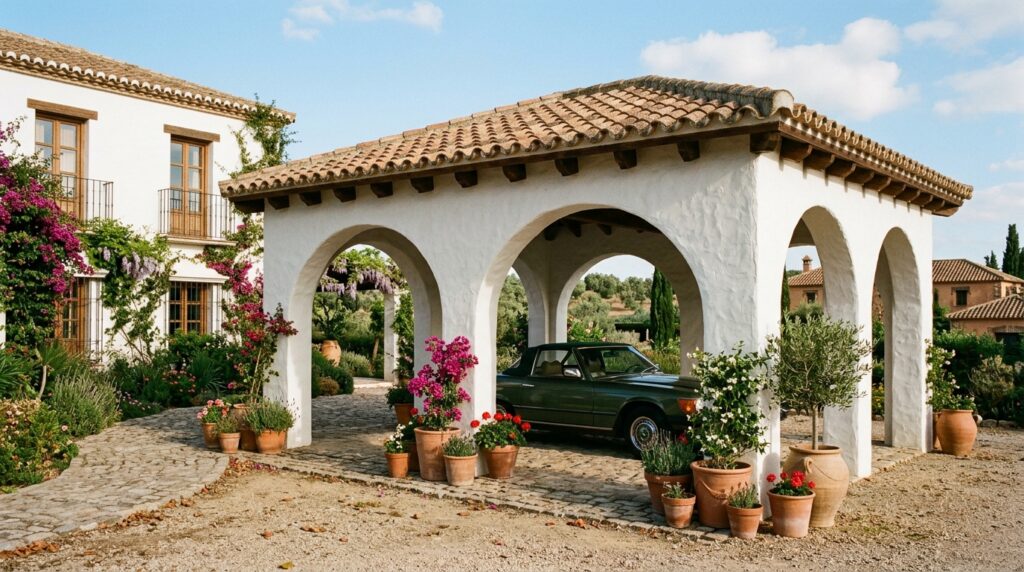 Smart Carport Outdoor Ideas That Will Instantly Upgrade Your Home carport with stucco pillars arches 202606061803
