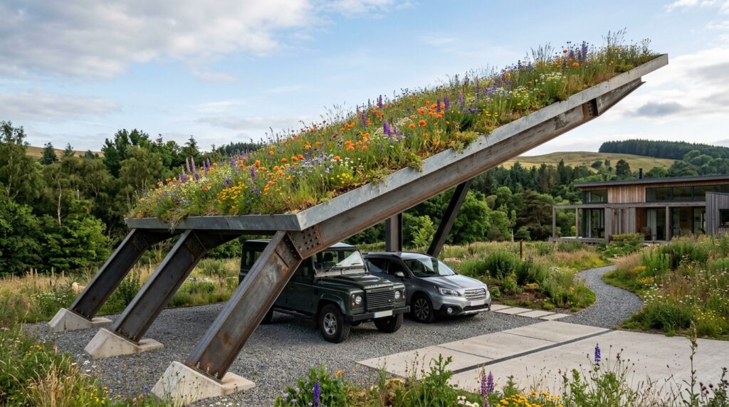 carport with wildflower roof 202606152154