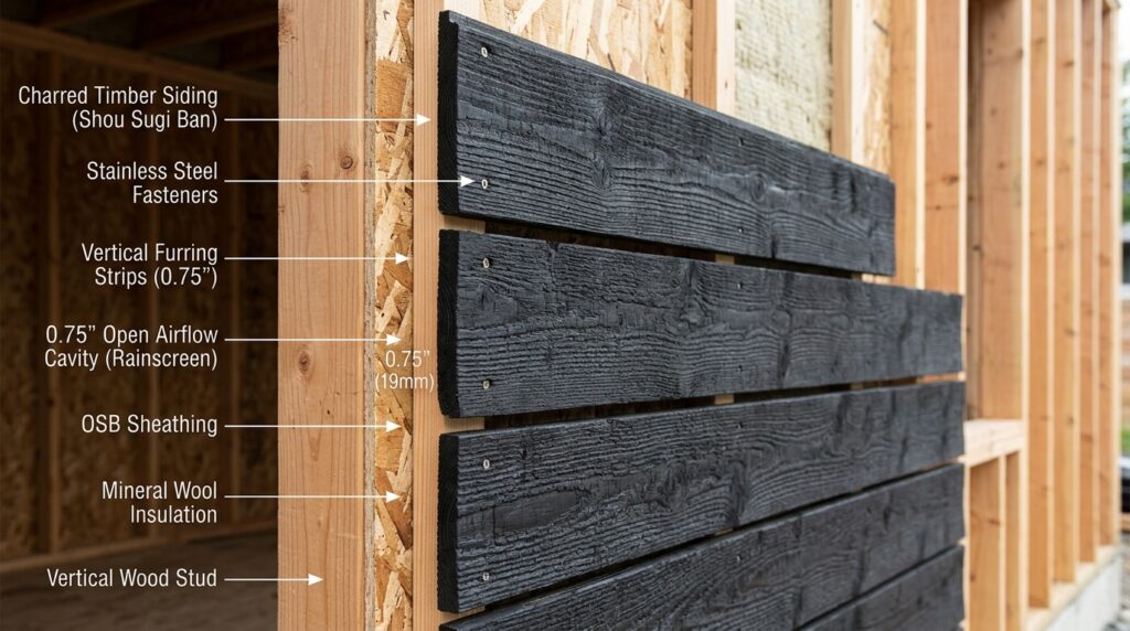 charred timber boards fastened f… 202606120946