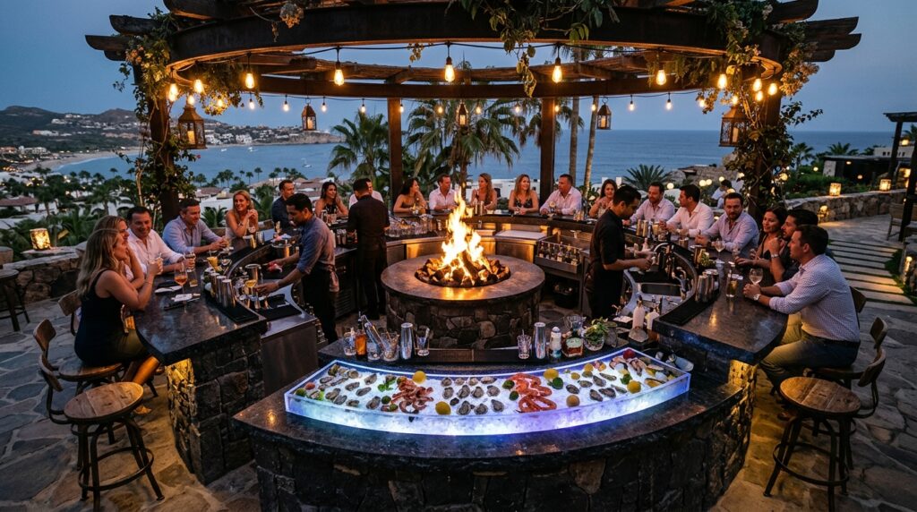 circular bar with fire pit 202606181439