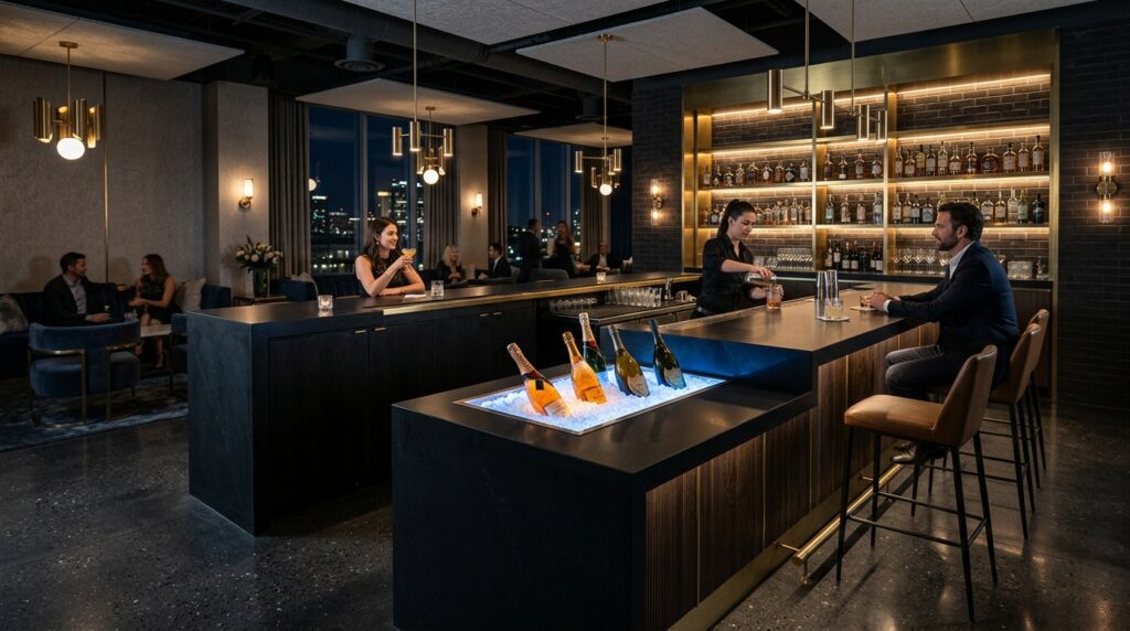 cocktail bar with waterfall edge 202606171417