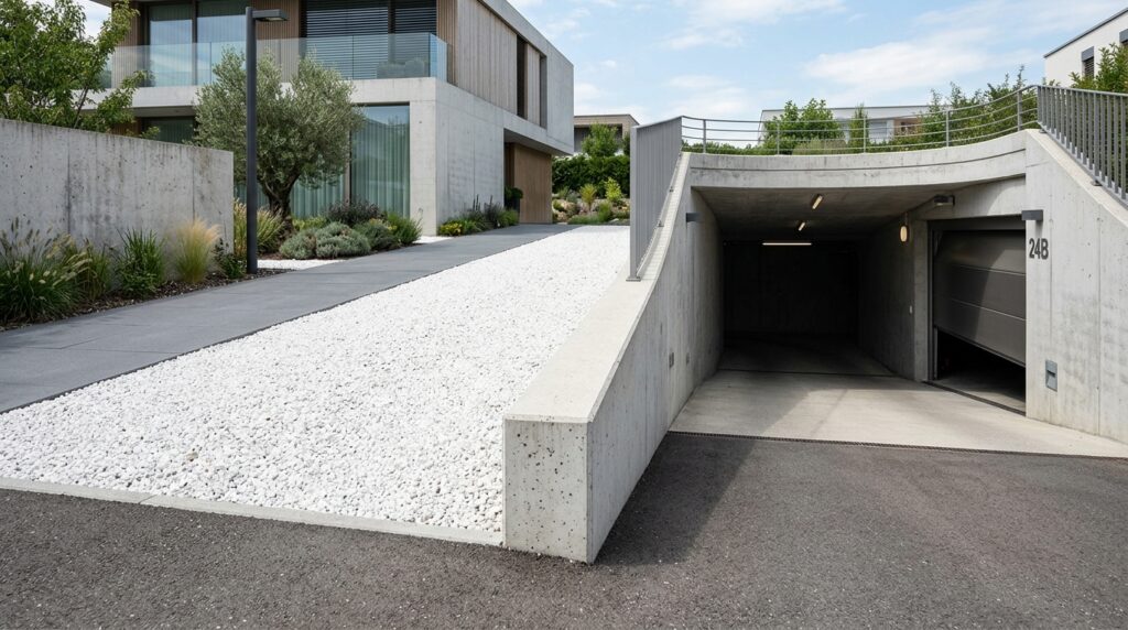 concrete driveway with gravel track 202606081433