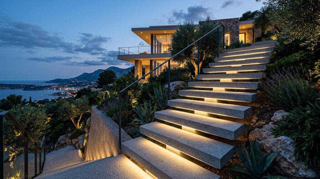 concrete staircase leading villa 202606110924