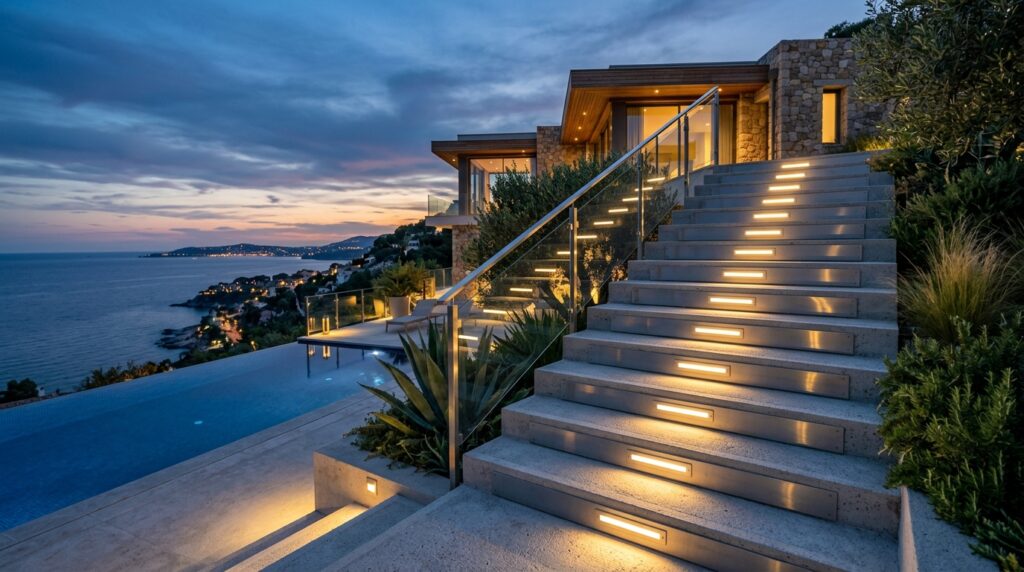 concrete steps with stainless steel 202606110926