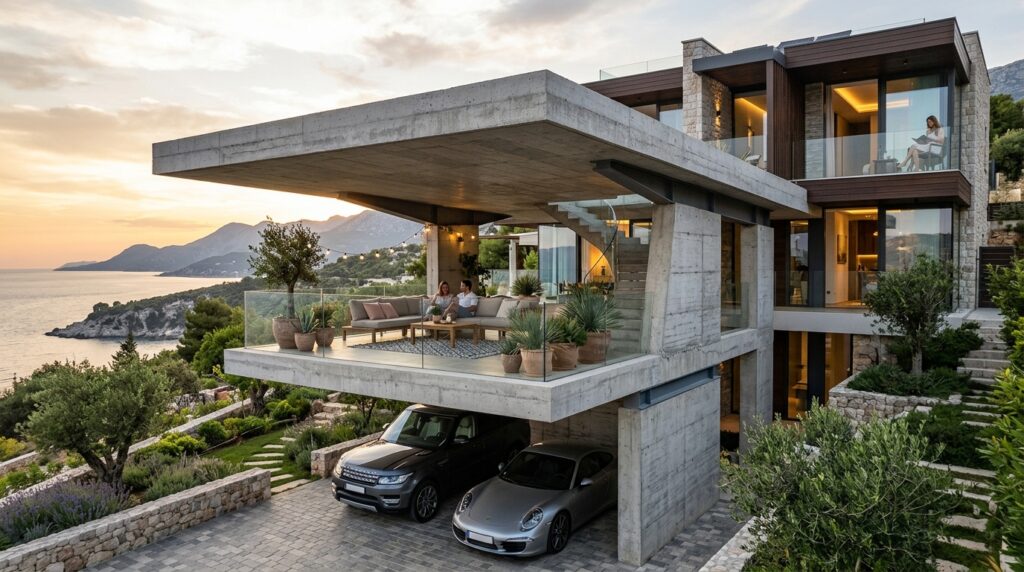 contemporary villa with carport … 202606161021