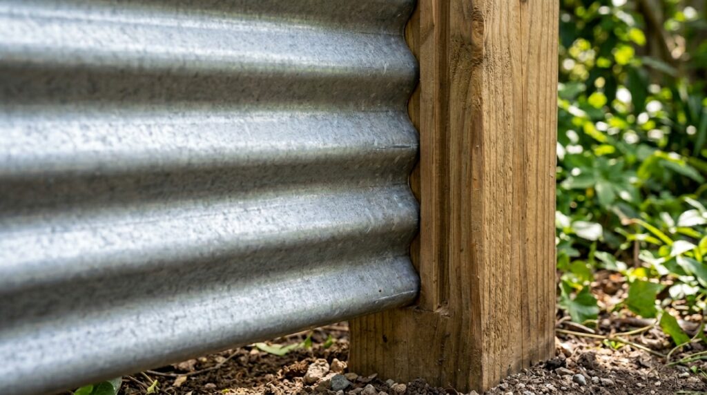 corrugated fence panel joint detail 202606111117