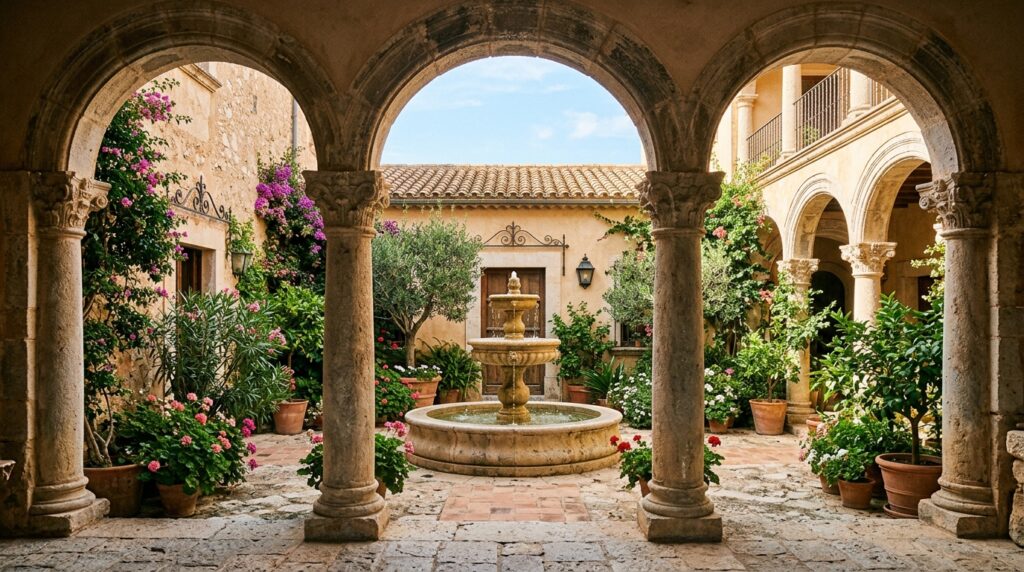 courtyard entrance with masonry … 202606131044