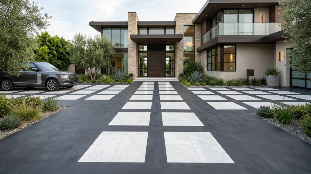 Frontyard Manifestos Built on Basalt Foundations and Quartzite Paths courtyard with inlaid geometric … 202606100900