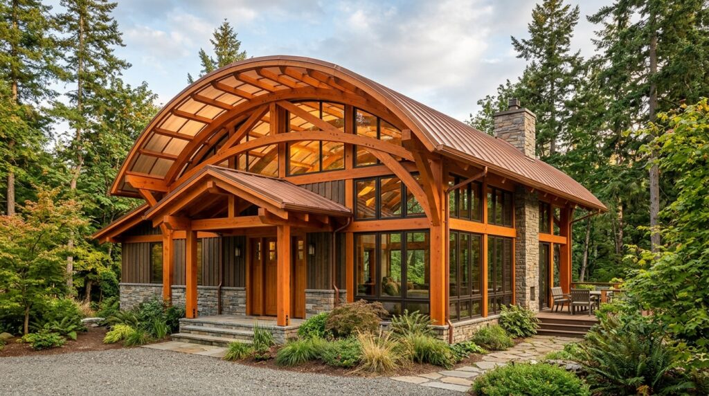 Polycarbonate Arched Roof Carports for Maximum Weather Protection craftsman home with bronze roof 202606161138