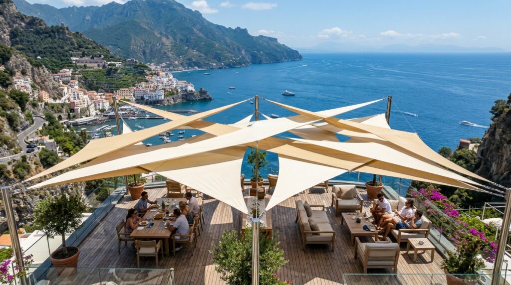 deck shaded by canvas sails 202606051819