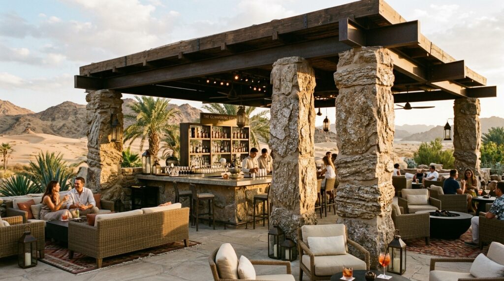 desert bar lounge stone pillars 202606081121