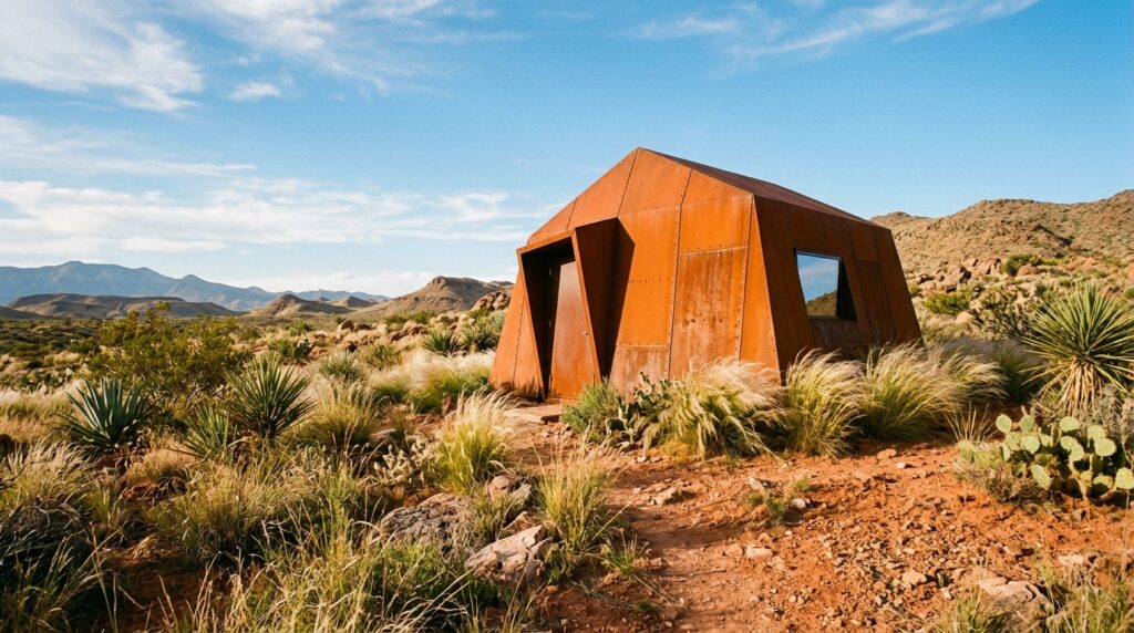 Hidden Utility Shed Layouts That Camouflage into Your Landscaping desert landscape with storage shed 202606131131