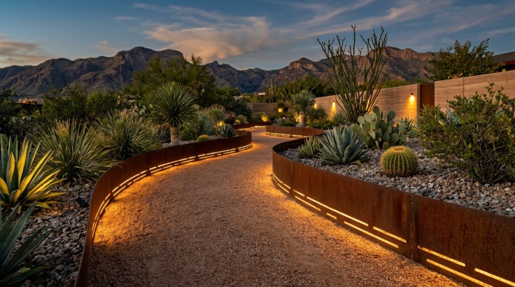 desert path corten steel edging 202606141241