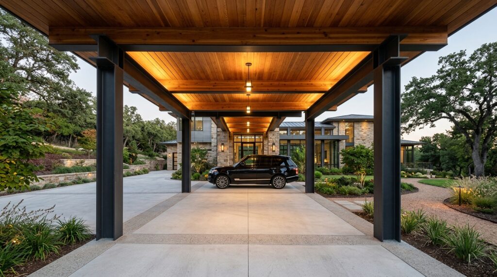 driveway pavilion with metal pil… 202606081758