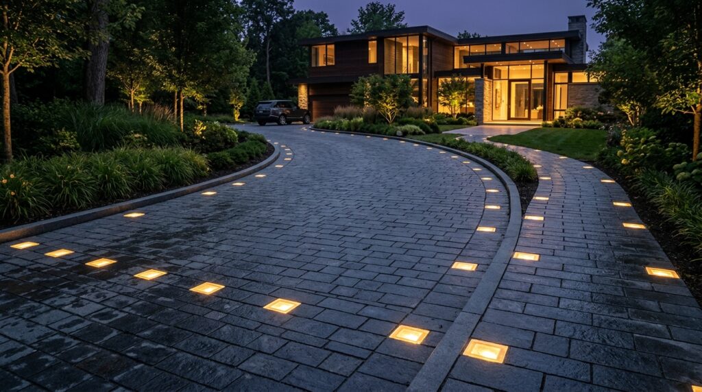 driveway with basalt paving stones 202606141243