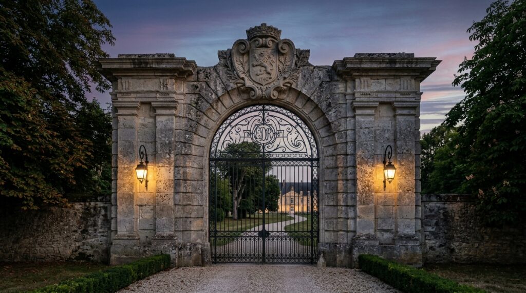 estate entrance arch dusk 202606131041