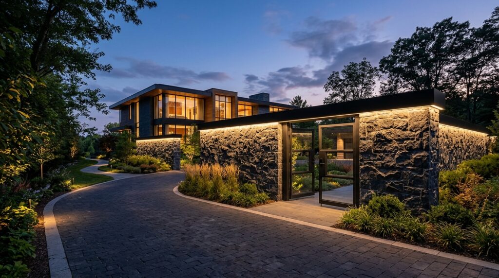 estate entrance with led lighting 202606120324