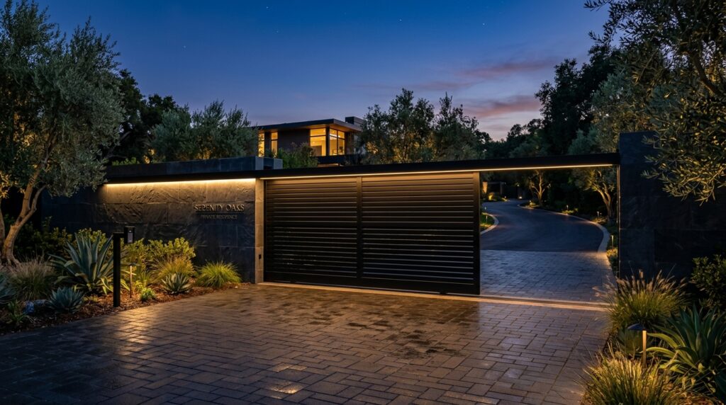 estate entrance with sliding gate 202606120426