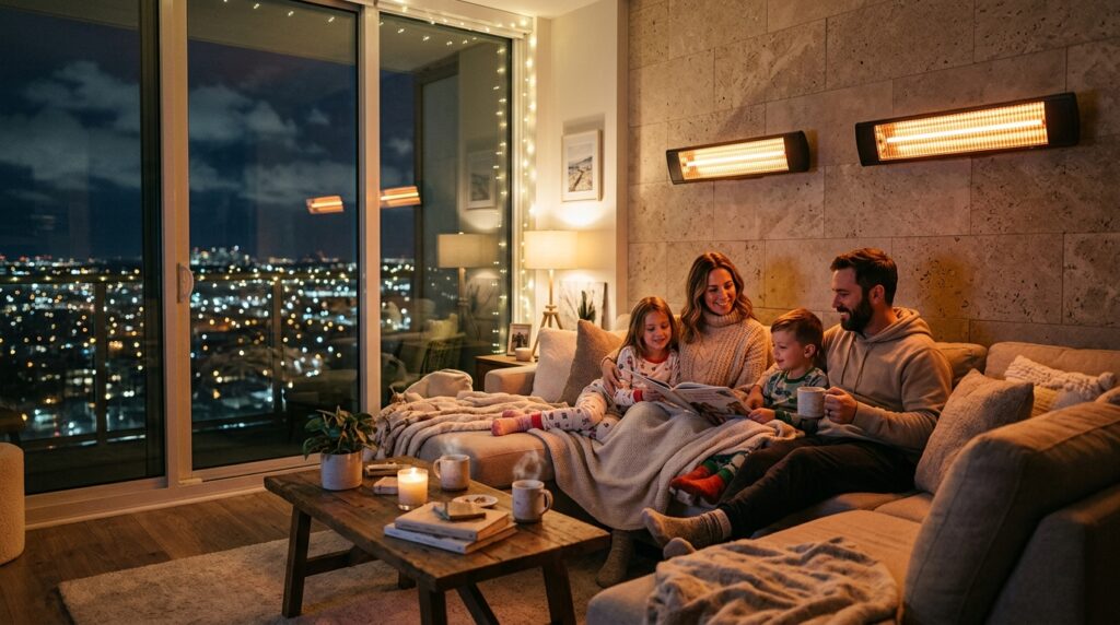 Modern Rooftop Terrazzo and Balcony Ideas for Elite Urban Luxury family warm by wall heaters 202606071536