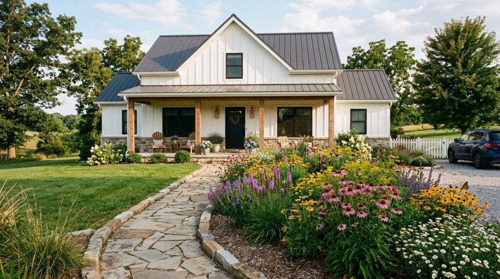 farmhouse front yard prairie flo… 202606042231