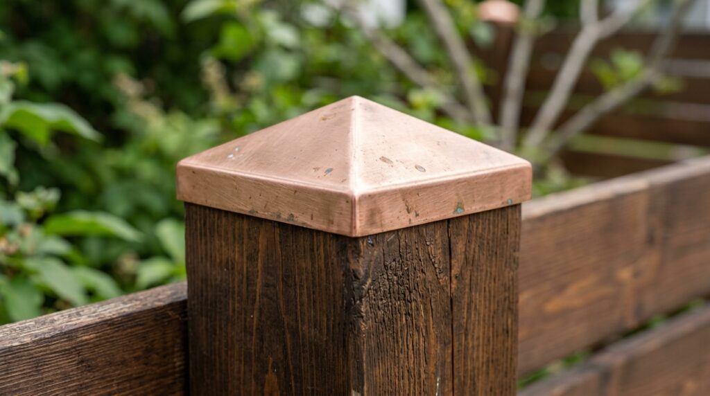 fence post with copper cap 202606111121