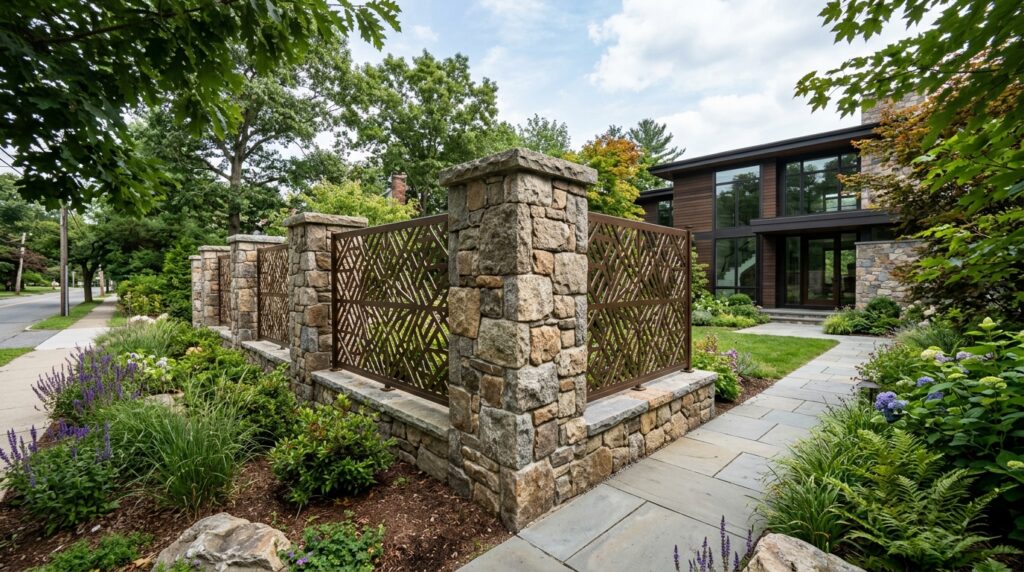 fieldstone pillars with aluminum… 202606120318