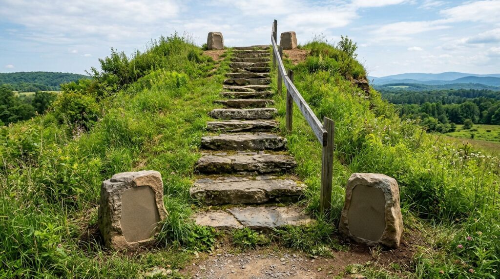 Hidden Outdoor Bluetooth Speaker Rocks for Disappearing Audio fieldstone steps climbing hill 202606101228