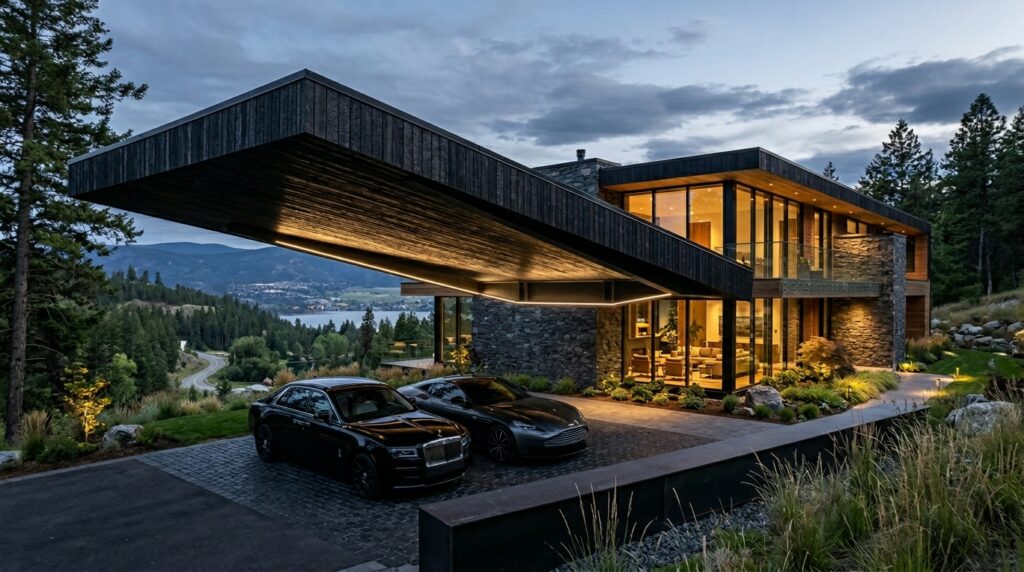 17 Cantilevered Carport Concepts for a Post-Free Entryway floating carport roof charred cedar 202606151955
