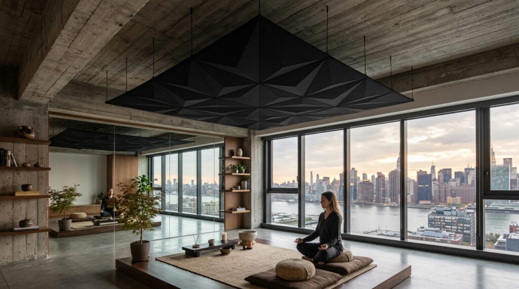 Brutalist Cryo-Therapy Chambers and Monolithic Micro-Cement Spas floating panel below concrete ce… 202606081527