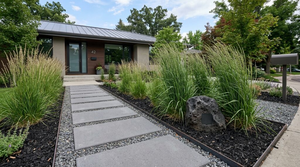 Hidden Outdoor Bluetooth Speaker Rocks for Disappearing Audio front yard walkway with mulch 202606101218