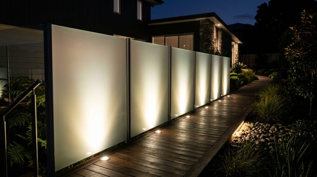 frosted glass fence led lights 202606121029