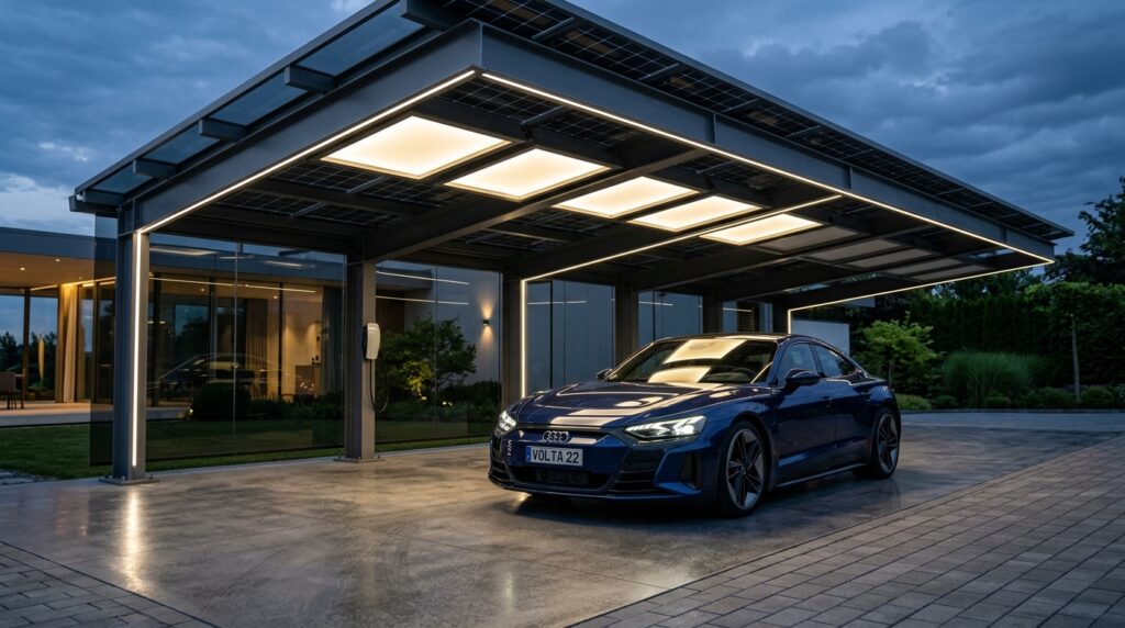 futuristic carport lights luxury… 202606152305